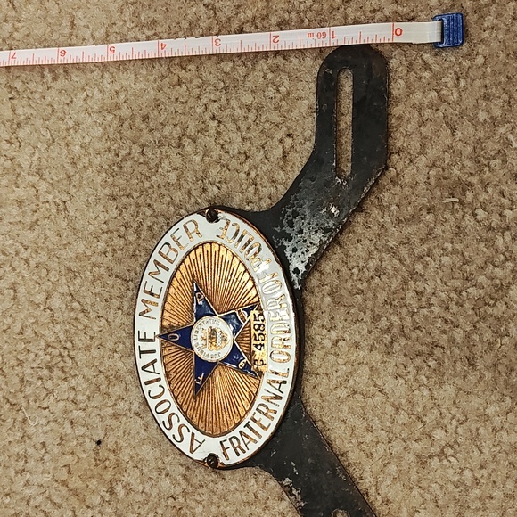 Fraternal Order of Police Associate Member ANTIQUE 1920-1930s RARE TOPPER EMBLEM - Picture 16 of 16